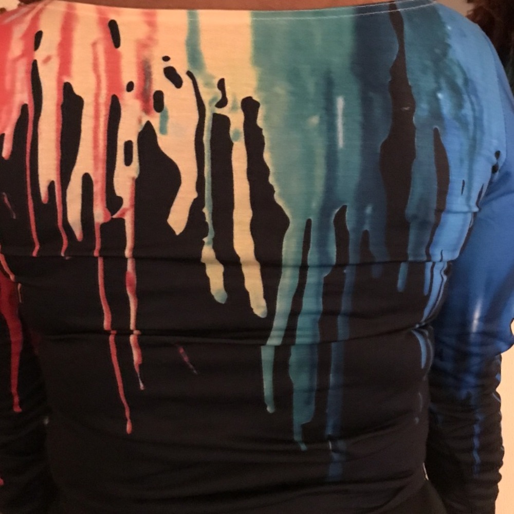 Brand new m sized multi colored paint drip shirt